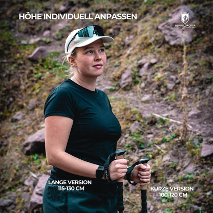 ALPIN LOACKER Wanderstöcke faltbar Aluminium mit Korkgriff 100-120 cm