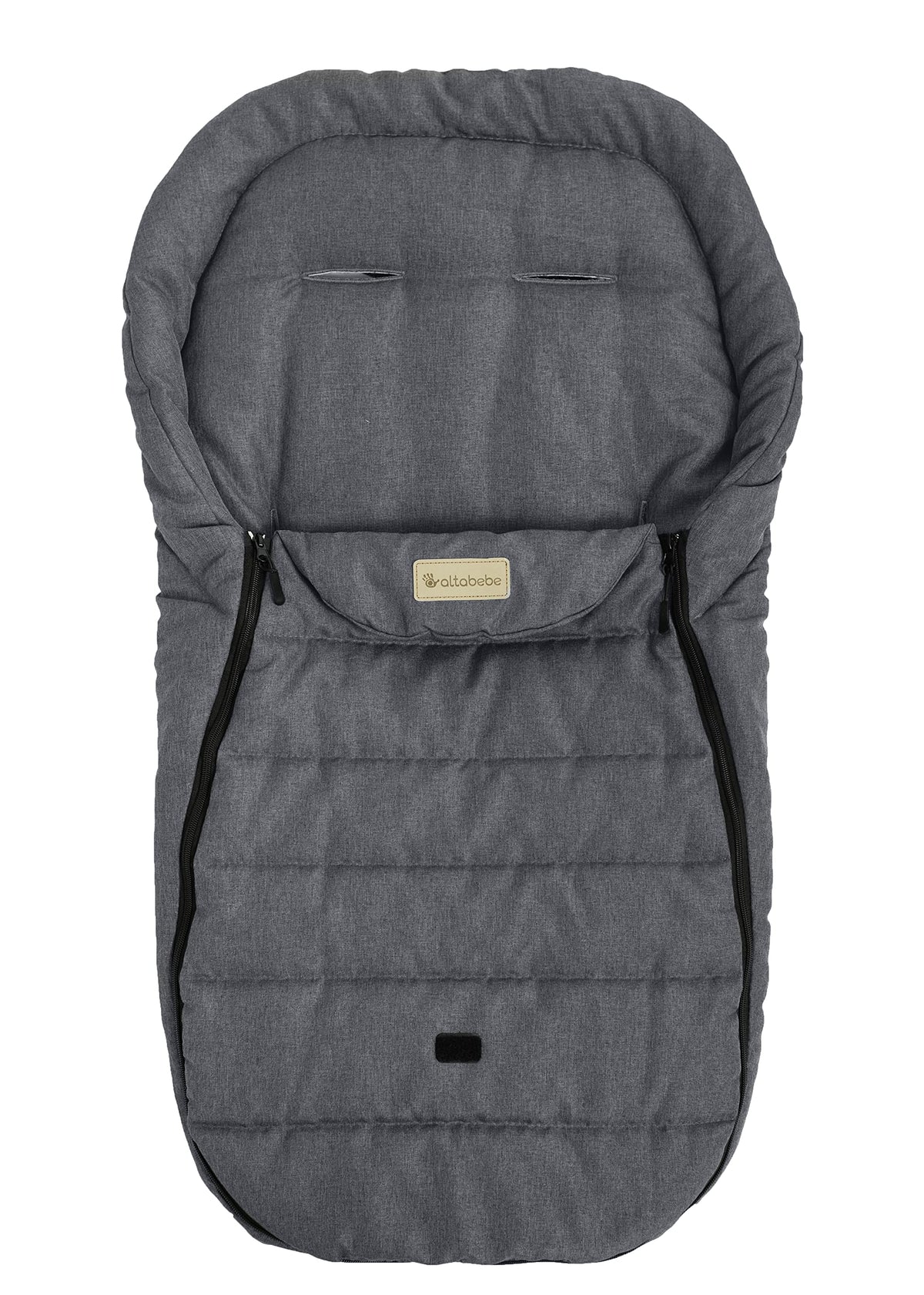 Altabebe Übergangsfussack Lifeline für Kinderwagen, hellgrau, mit Rundumreissverschluss und Gurtschlitzen