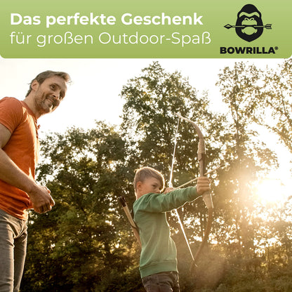 BOWRILLA Pfeil und Bogen Set für Kinder mit 10 Pfeilen und Köcher