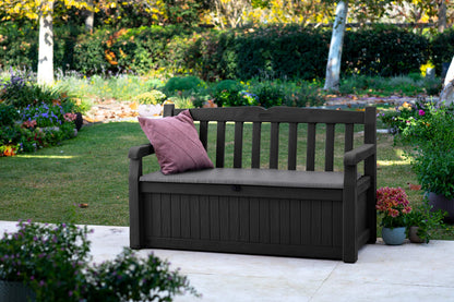 Keter Sitzbank Eden Gartenbank mit Stauraum 265 l, wetterfest, grau