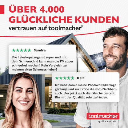 toolmacher Teleskop Waschbürste 6m - Photovoltaik Schneeschieber