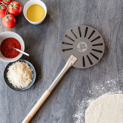 Chef Pomodoro Pizzaschieber Aluminium mit Buchenholzgriff, 120 cm