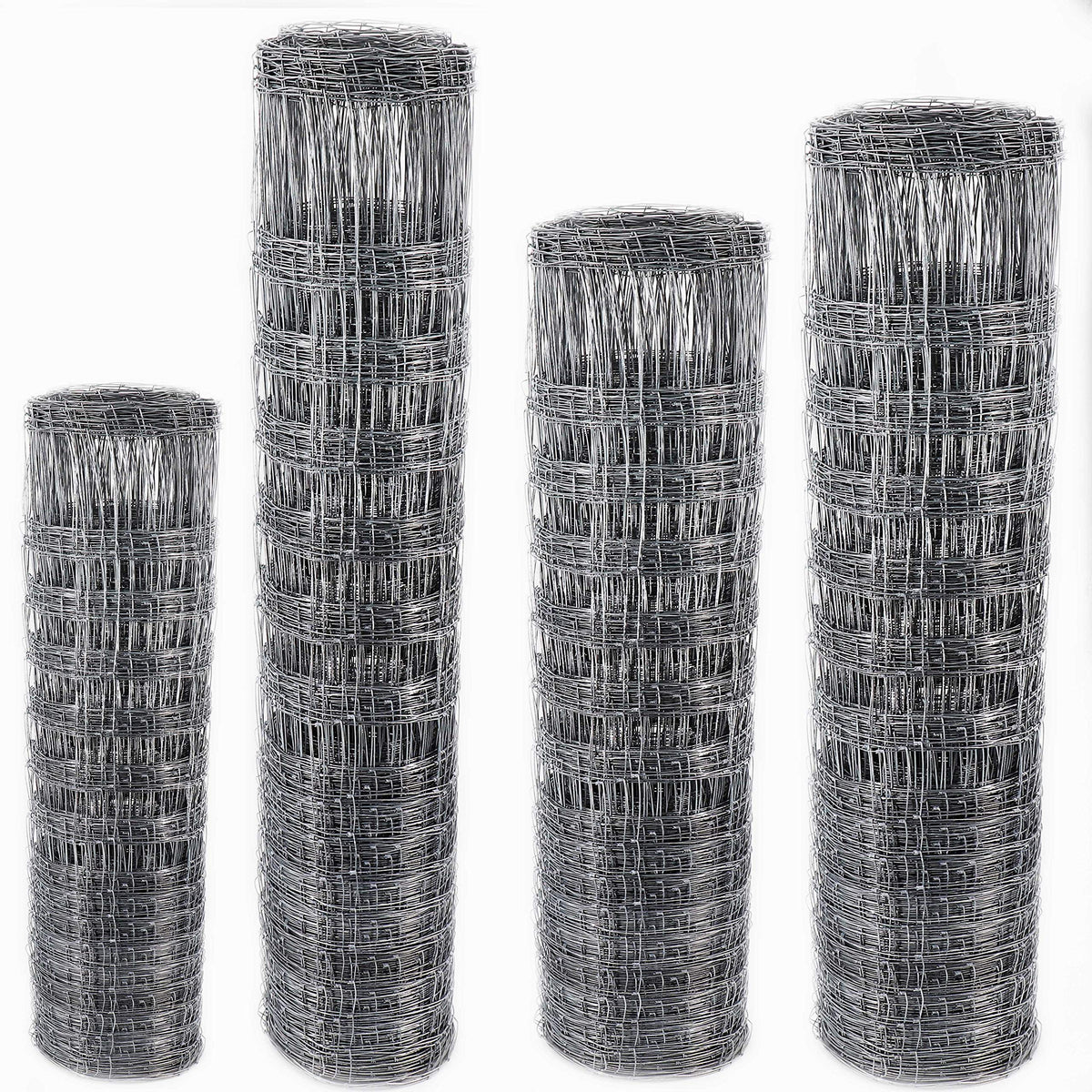 Aquagart Wildzaun 150/12/30 Knotengitter Zaun 50m. Silbernes Knotengitter, 150cm hoch, zum Schutz vor Wildtieren.