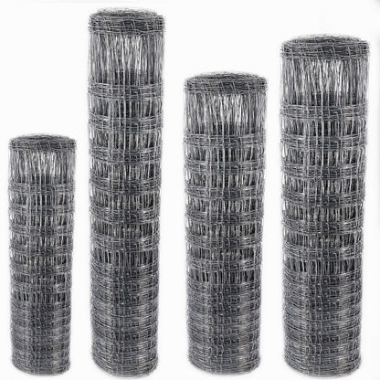 Aquagart Wildzaun 150/12/30 Knotengitter Zaun 50m. Silbernes Knotengitter, 150cm hoch, zum Schutz vor Wildtieren.