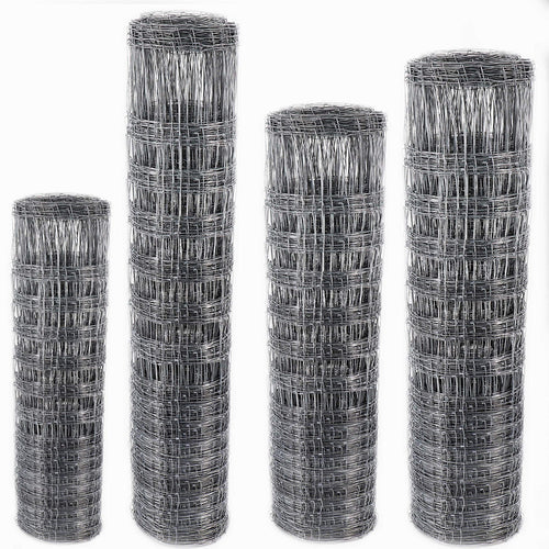 Aquagart Wildzaun 150/12/30 Knotengitter Zaun 50m. Silbernes Knotengitter, 150cm hoch, zum Schutz vor Wildtieren.
