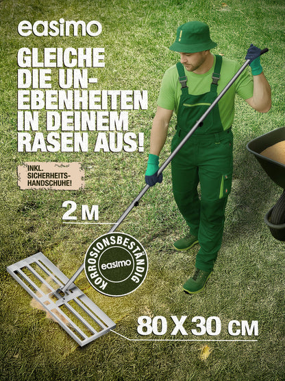 easimo Rasenrakel 80x30 cm – Nivellierwerkzeug aus Stahl