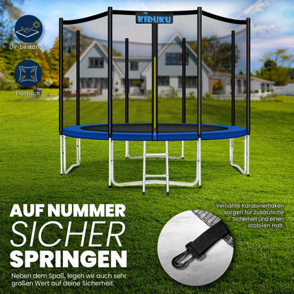 KIDUKU Trampolin Ersatznetz Sicherheitsnetz Ø 366 cm, 8 Stangen