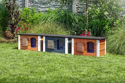 Outentin Katzenhaus Outdoor isoliert – grau 61x39x36cm