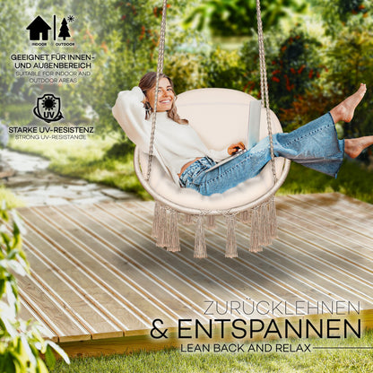 tillvex Hängesessel TVHS09 mit Kissen, wetterfest, bis 200 kg