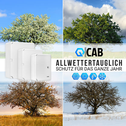 QCAB Verteilerkasten IP65 wasserdicht, ABS-Gehäuse, 30 x 40 x 17 cm