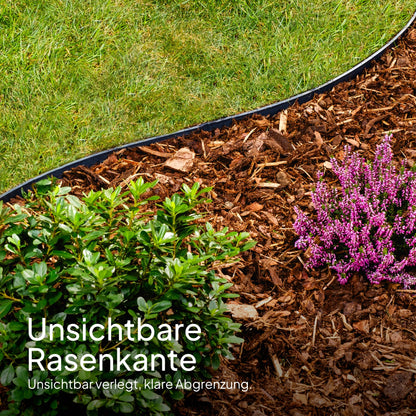 UNIGARDIA Rasenkante flexibel aus Kunststoff, 12 m, mit 50 Erdankern
