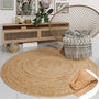 MY-RUG Nitin Juteteppich - Rund 150cm Braun Outdoor. Runder, brauner Juteteppich. Bietet natürlichen, strapazierfähigen Bodenbelag für den Außenbereich.