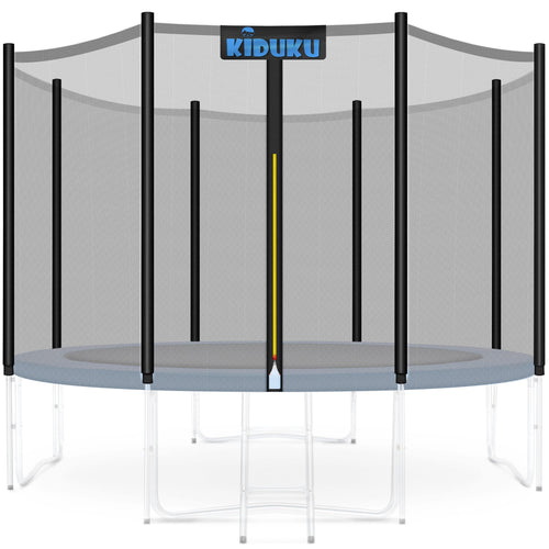 KIDUKU Trampolin Ersatznetz Sicherheitsnetz Ø 427 cm, 8 Stangen mit Reissverschluss und Karabinerhaken