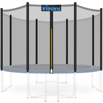 KIDUKU Trampolin Ersatznetz Sicherheitsnetz Ø 305 cm, 8 Stangen – mit Reissverschluss und Karabinerhaken