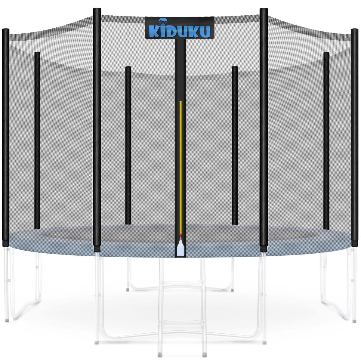 KIDUKU Trampolin Ersatznetz Sicherheitsnetz Ø 366 cm, 8 Stangen – Polyethylen-Netz mit Reissverschluss