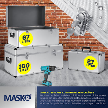 Masko 3er Set Alu Boxen – Transport-, Werkzeug- & Lagerkisten