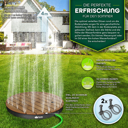 tillvex Gartendusche rund, Bodendusche mit Fussrad, Anthrazit