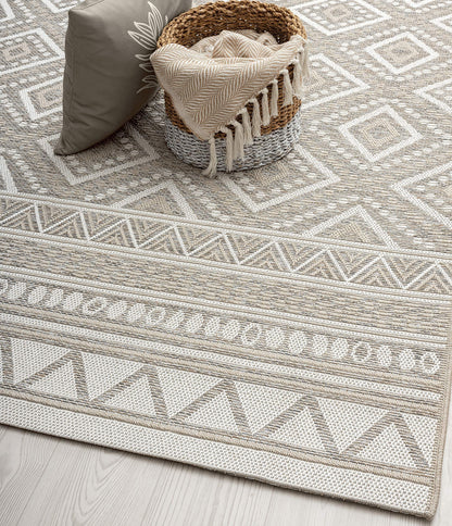 the carpet Calgary Outdoor Teppich Flachgewebe Beige 140 x 200 cm